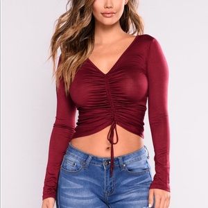 NWOT Fashion Nova Shirred Front Top